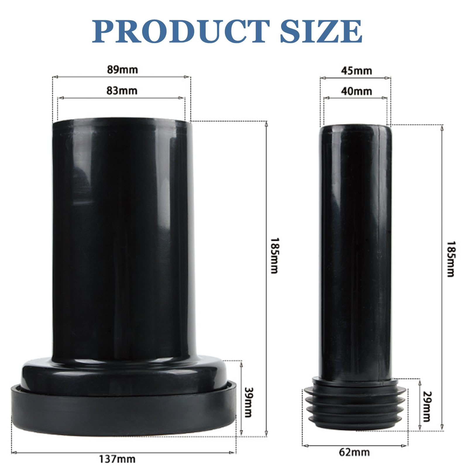 Juego de conexión para inodoro de pared, diámetro de tubo de polietileno 90/110, longitud 180 mm, con doble junta especial, accesorios de montaje, compatible con Geberit 152.426.46.1