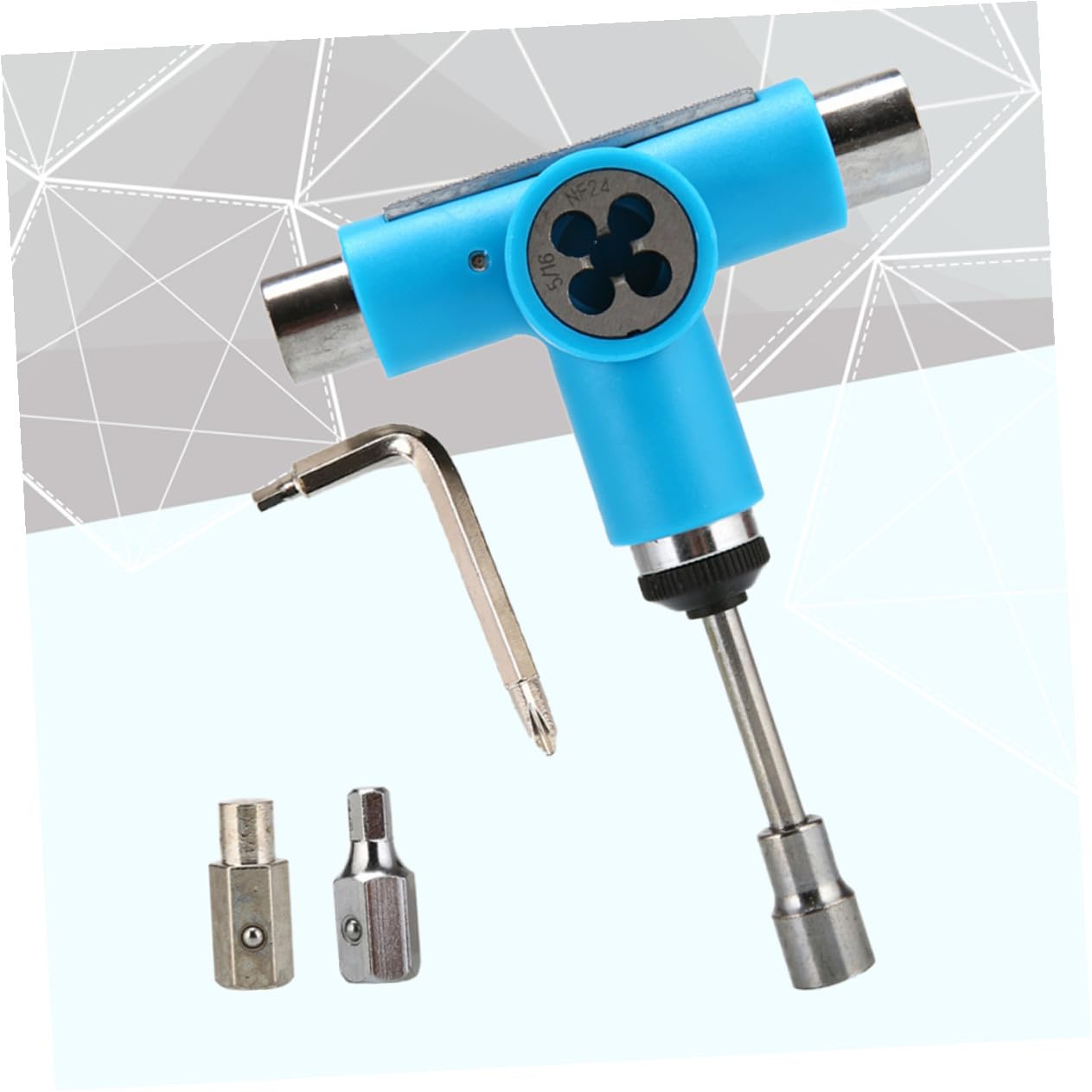 Outil Skateboard Portable T-Tool Multifonction Tout-Un Acier pour Planche Longboard et Cruiser Léger et Compact Réparation Facile