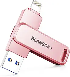 Flash Drive de 256 GB certificado MFi para iPhone Photo Stick, pen drive USB para fotos e vídeos, pen drive USB de armazenamento externo de alta velocidade para iPhone/iPad/Android/PC (rosa rosa)
