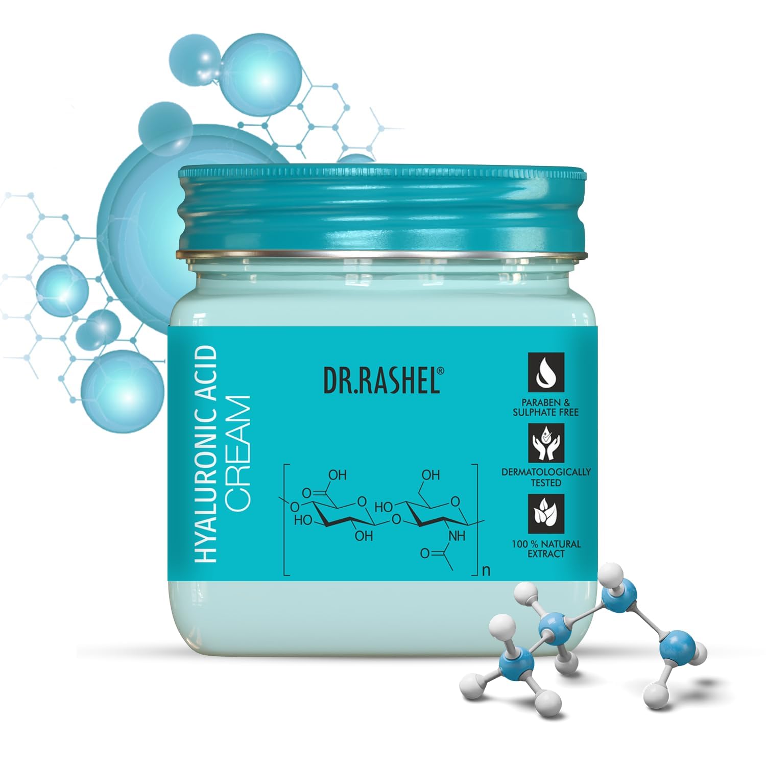 DR.RASHEL Hyaluronic Face Cream For Women and Men (380 Ml) | All Skin Types |Soft and Healthy Skin | Repairing & Nourishment | Deep Hydration & Moisturization | 100% Vegan | Paraben Free