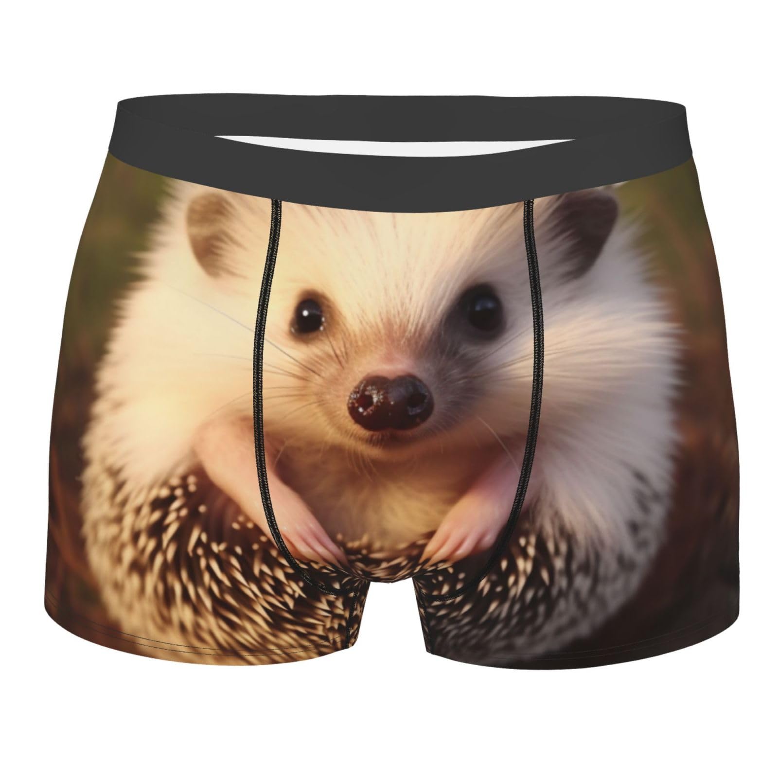 Lhbwcvn Unisex Black Men's Ultra Breathable Underwear Baby Hedgehog Boxers Briefs Soft Cotton Boxer Shorts Tagless Trunks, L