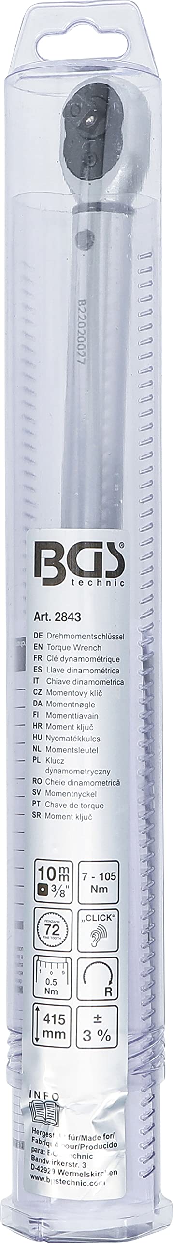 BGS 2843 | Chiave dinamometrica | 10 mm (3/8") | 7 - 105 Nm