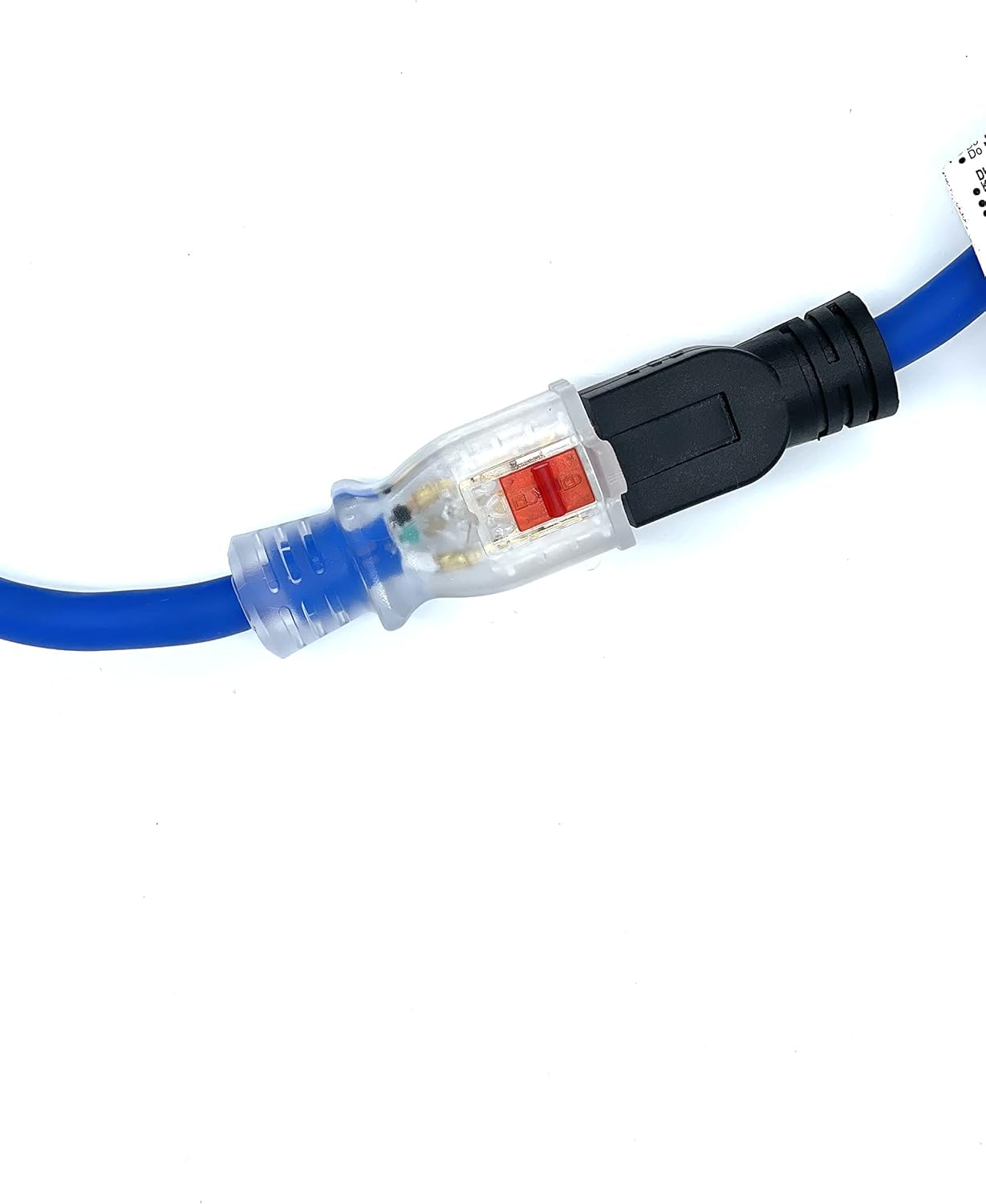 UltraXtreme Hi-Flex All Weather Illuminated Locking Extension 100’ Cable. 14 AWG SJEOW Blue with Frigid Flex Technology, Heavy-Duty Industrial Grade. Webber CW44255