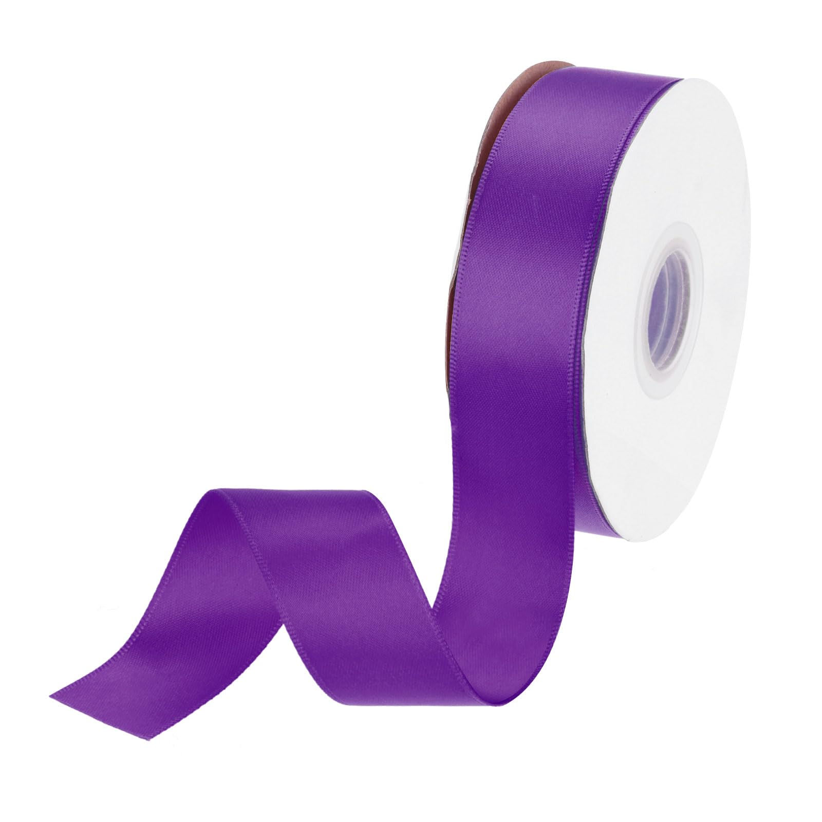 DMiotech 25mm Satin Ribbon 23m/75ft Thin Double Face Fabric Grosgrain Ribbon for Gift Wrapping Floral Hair Flower Bouquet Dark Purple