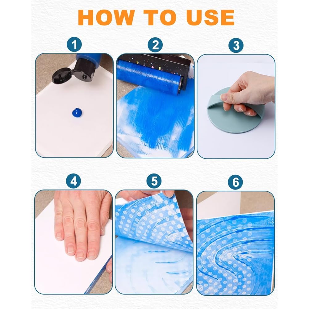 Paquete de 6 Placas de Gel Reutilizables para Impresión Monotipo de 5 X 7 Pulgadas para Journaling, Scrapbooking, Creación de Tarjetas y Manualidades.
