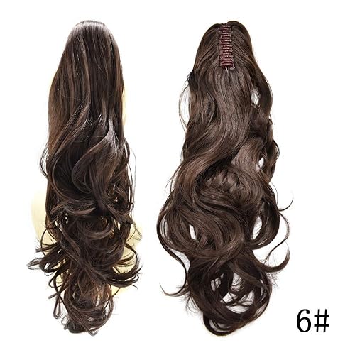 Vista 68 de LYRICAL HAIR Extensión de cola de caballo sintética para mujer, con cordón ajustable, pinza de mandíbula, larga, rizada, ondulada, extensión de cola