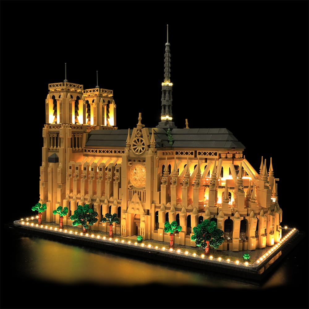 LED Lighting Kit with Sensor Light for Lego 21061 Architecture Notre-Dame de Paris, Creative Light Kit Compatible with Lego 21061 (Lights Only, No Model) - RC Version