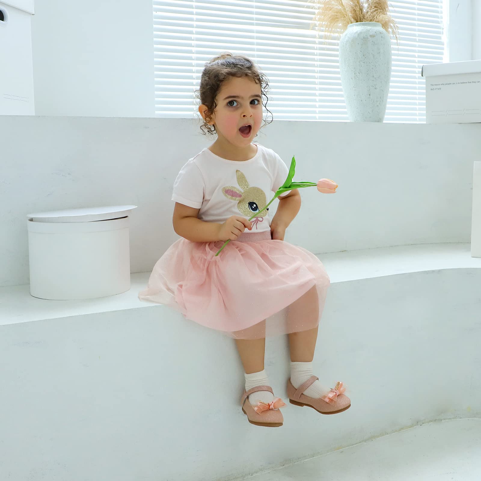 MK MATT KEELY Bailarinas Niña de Vestir Zapatos de la Princesa Brillante Merceditas Ballet Flats con Lazo 2-7 Años
