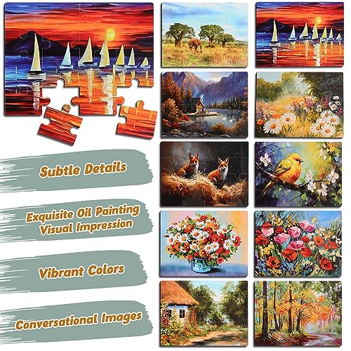 Hiboom 10 Pack 16 Piezas Grandes Rompecabezas para Adultos Mayores con Demencia, Alzheimer, Piezas Vivas y Grandes Fácil de Manipular, Juegos Cognitivos para Pacientes con Pérdida de Memoria miniatura 4