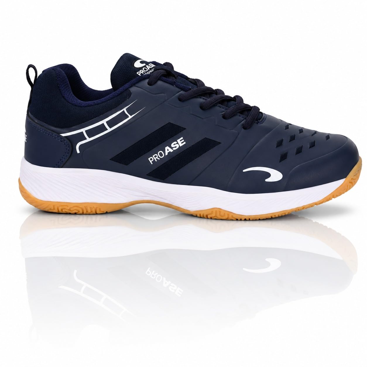 Pro ASE Non-Marking Badminton Shoes - Lightweight & Durable, Perfect for Squash, Table Tennis, Pickleball & Indoor Sports | X-Cushion, Active Grip Sole, Toe Assist | Men, Women, Unisex | Blue,Black,White-image-43