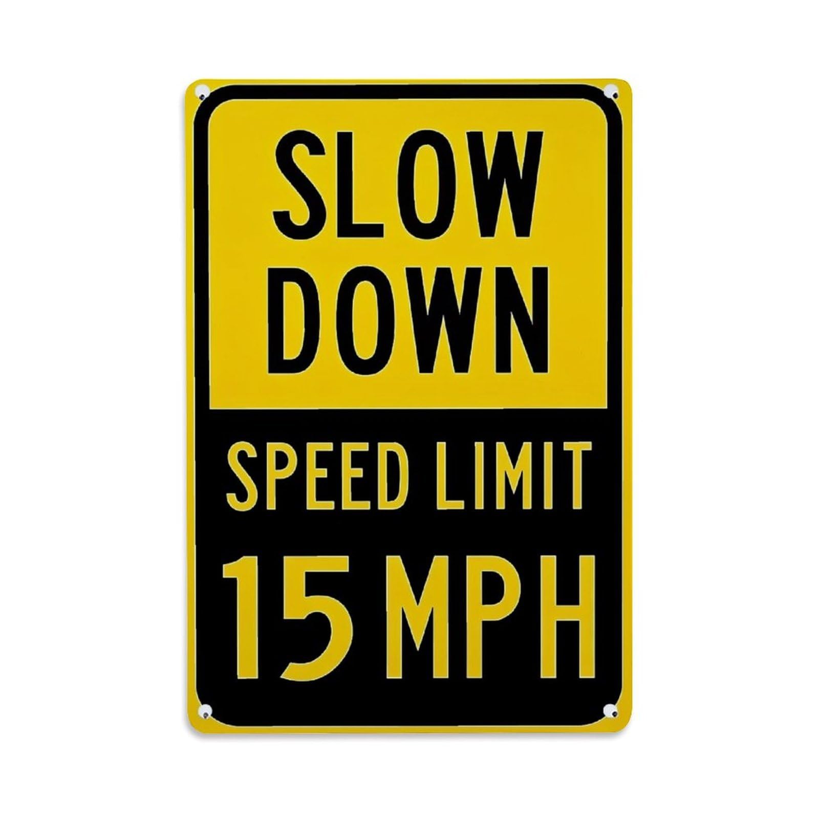 Nestemfo Vintage Slow Down Speed Limit Sign Tin Sign Metal Sign, Living Room,Bar, Home, Bedroom Wall Decor,Retro Metal Poster 8X12 Inches