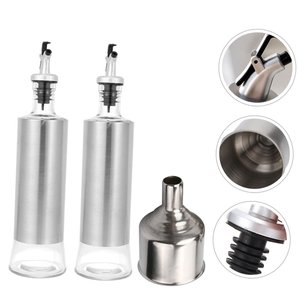 Botellas Para Condimentos Botella Dispensadora De Aceite Recipiente Para Vinagre Para Cocina De Material De Acero Inoxidable y Vidrio
