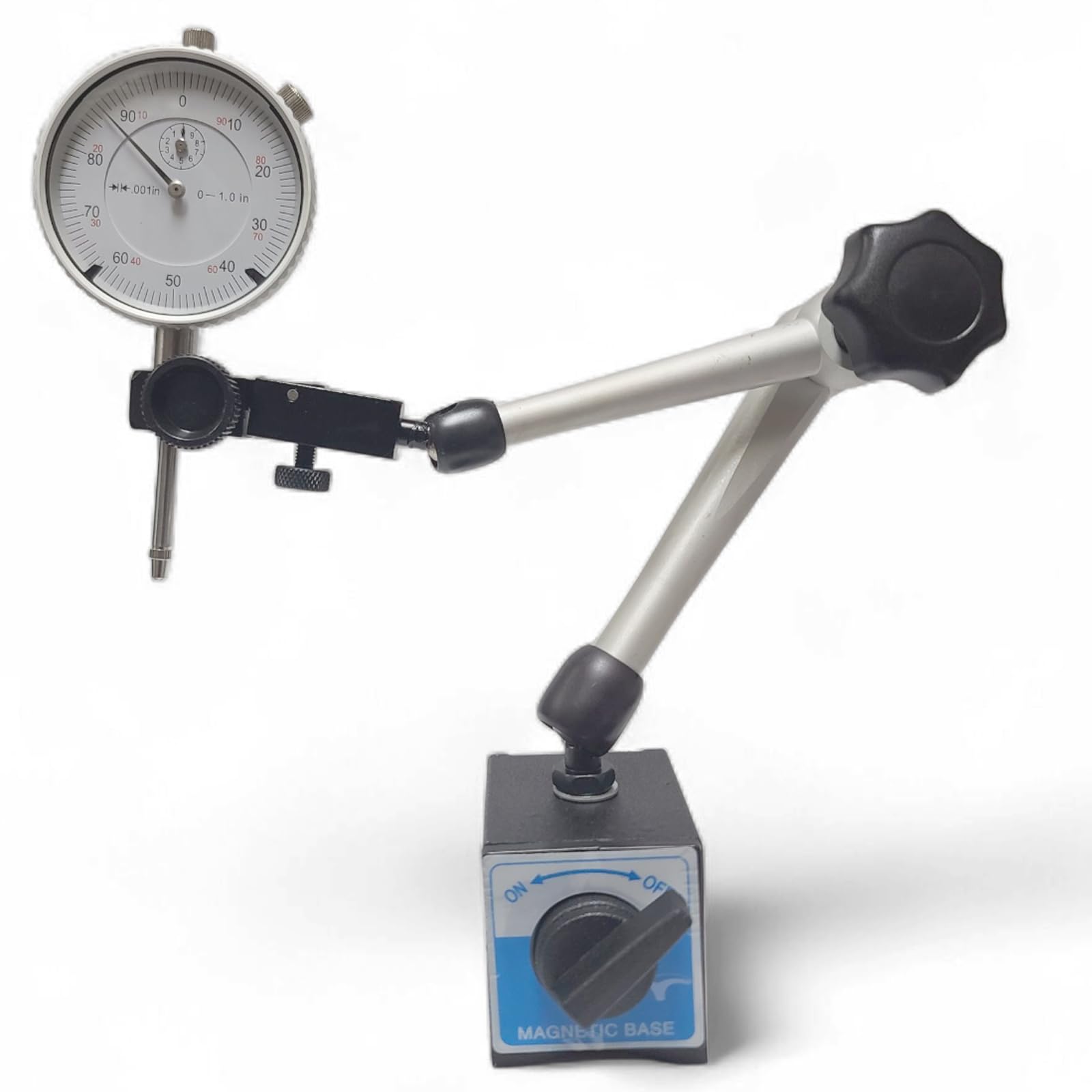 Dial Indicator with Magnetic Base 1" Dial Indicator 0.001" Fine Adjustment New