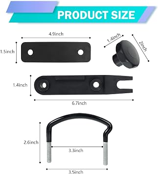 leechio 4 PC Roof Box U-Bolt Rack Clamps Kit, Roof Rack Bolt Clips with 8 Lock Nuts, Ceiling Box U-bolt Rack Clamps Kit, Universal Travel Mount Accessories (Black)