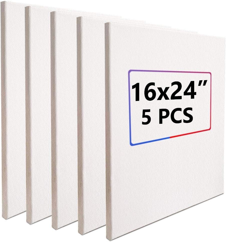 Stretched Painting Canvas Boards 16x24 Inch, Large Blank