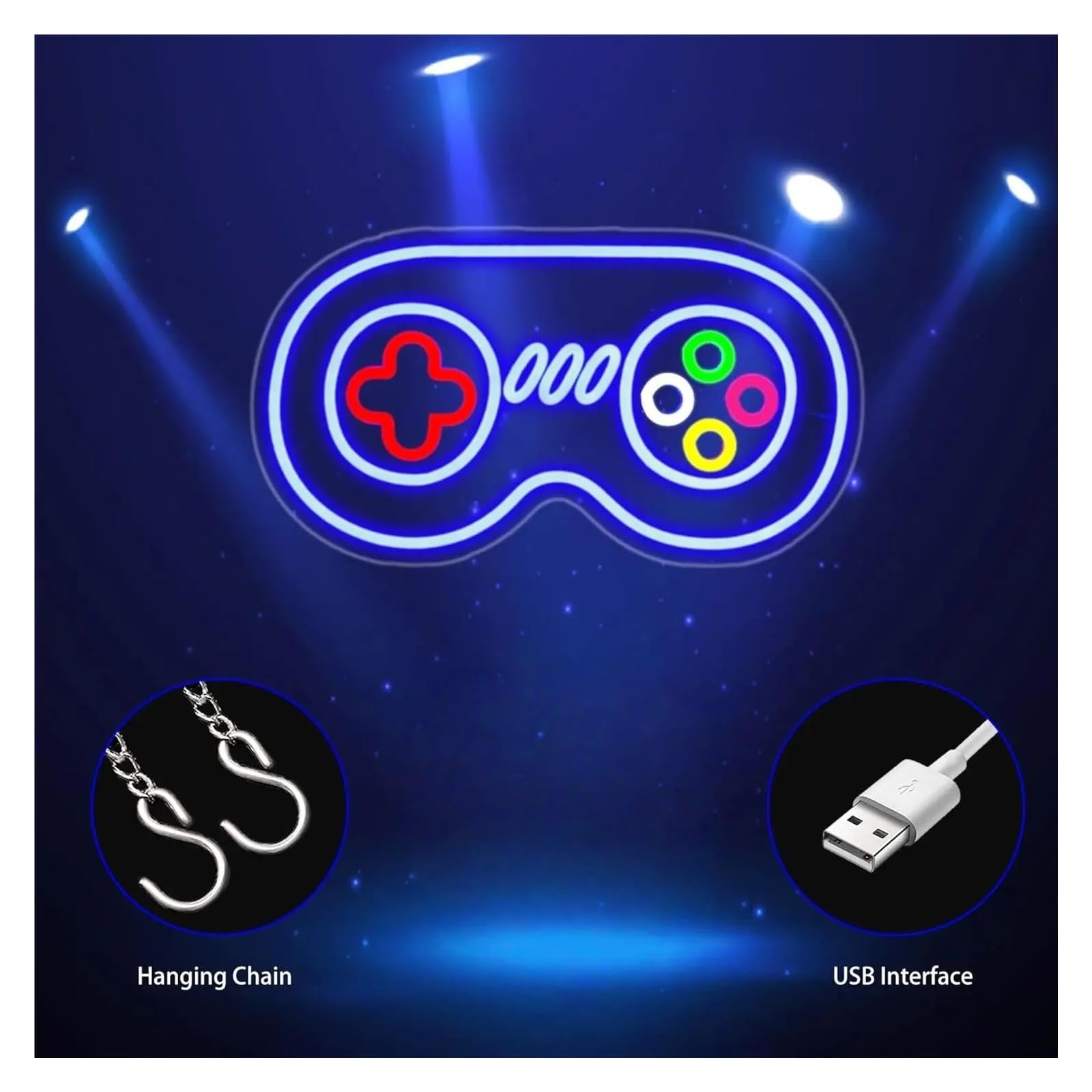 Luces de neón Letreros Luminosos De Neón Decoración De Pared Para Salas De Juegos Dormitorios Casas Clubes Fiestas Bares Tiendas Interruptor Regulable, 42.5cmx34.4cm