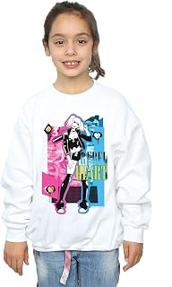DC Comics Girls Harley Quinn Rebel Heart Sweatshirt White 12-13 Years