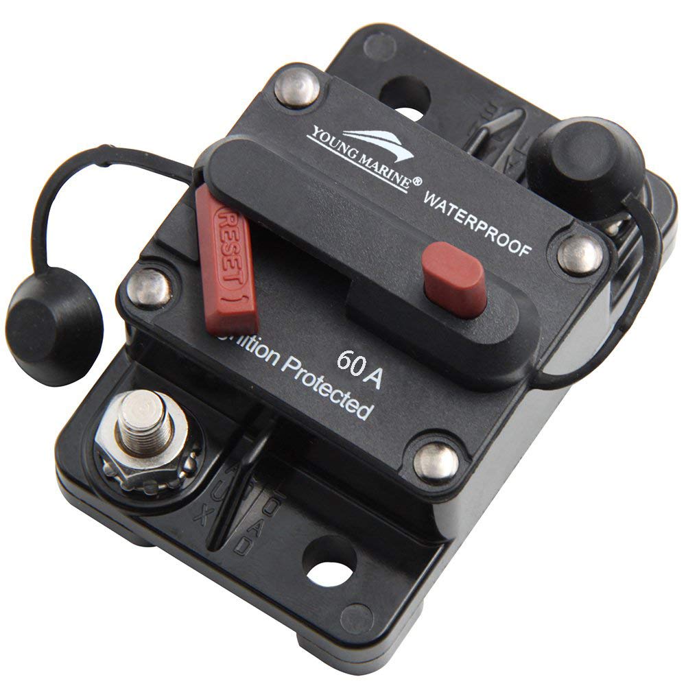 YOUNG MARINE Circuit Breaker for Boat Trolling With Manual Reset, Water