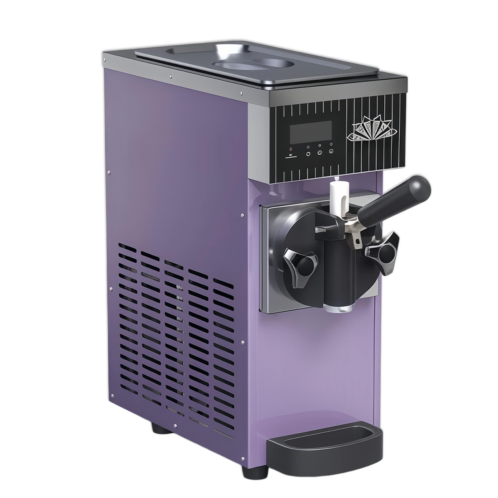 Machine À Glace À L'italienne pour La Maison, Modèle De Comptoir, Rendement De 4 À 5 Kg/H, avec Pré-Refroidissement, Écran LCD, Une Saveur Purple