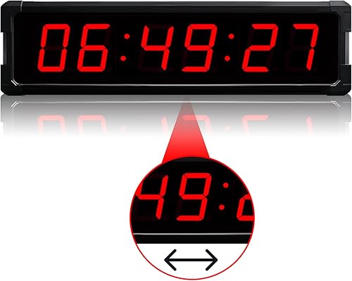 Ousmile Reloj de doble cara con temporizador digital de pared con temporizador de pantalla grande de segundos con cronómetro, alarmas, temporizador