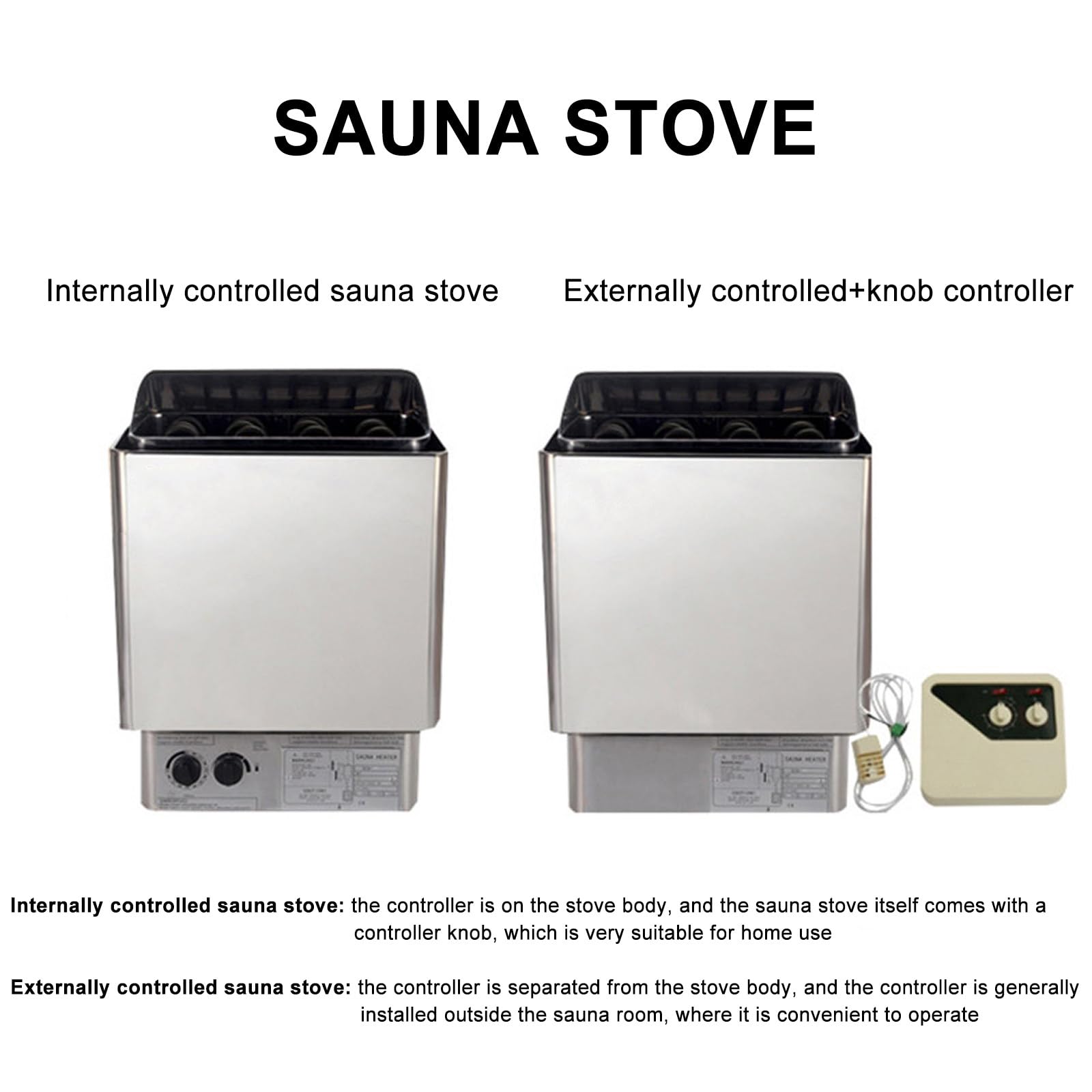 PoêLe De Sauna éLectrique 220 V/380 V, PoêLe De Sauna, Machine De Chauffage De Sauna à ContrôLe Externe/Interne, PoêLe De Sauna Mural 3,0 KW/4,5 KW/6,0 KW,6000W380V