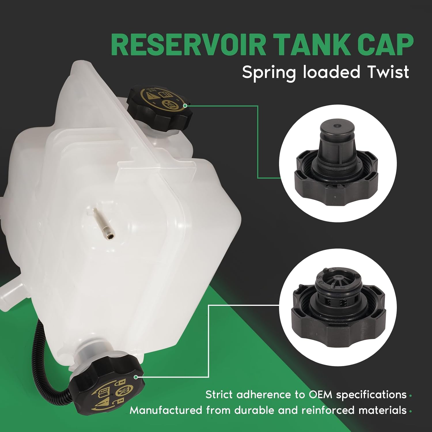 84257137 Engine Coolant Overflow Reservoir Tank Fit for Chevrolet Silverado 2500HD 3500HD 2017-2019/ 4500HD 5500HD 6500HD 2019-2021, GMC Sierra 2500HD 3500HD 2017-2019, V8 6.6L 603-009