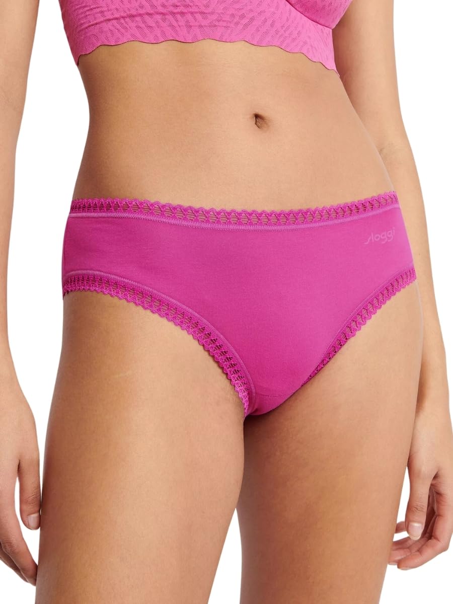 Sloggi Women's Pink / Dark Pink / Pink Pattern Go Crush Hipster Briefs (3 Pack) Pink/Dark Pink/Pattern 2XL - 18