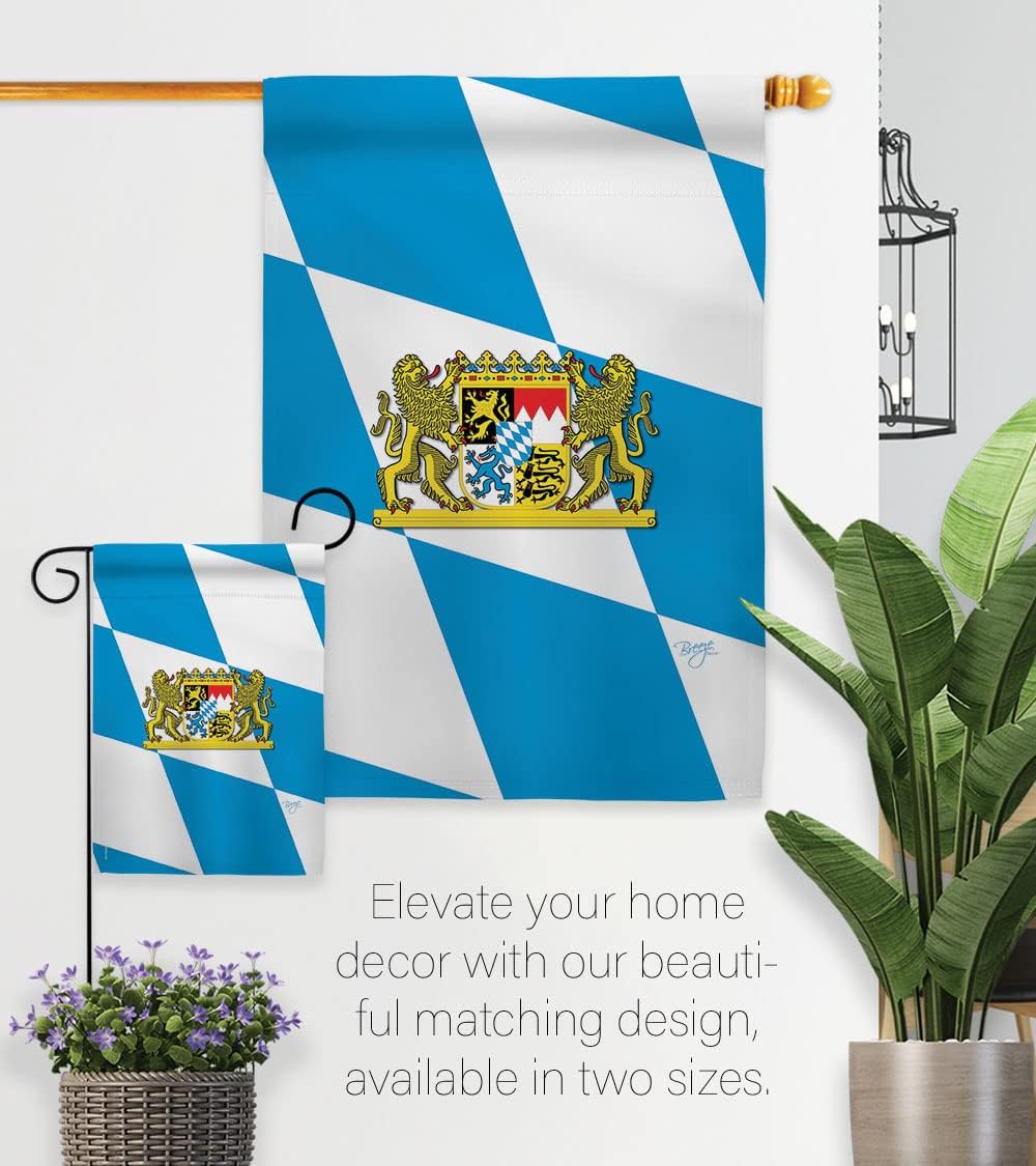 Breeze Decor Bavaria Garden Flag - Regional Nationality Nation International World Country Particular Area - House Decoration Banner Small Yard Gift Double-Sided Made in USA 13 X 18.5
