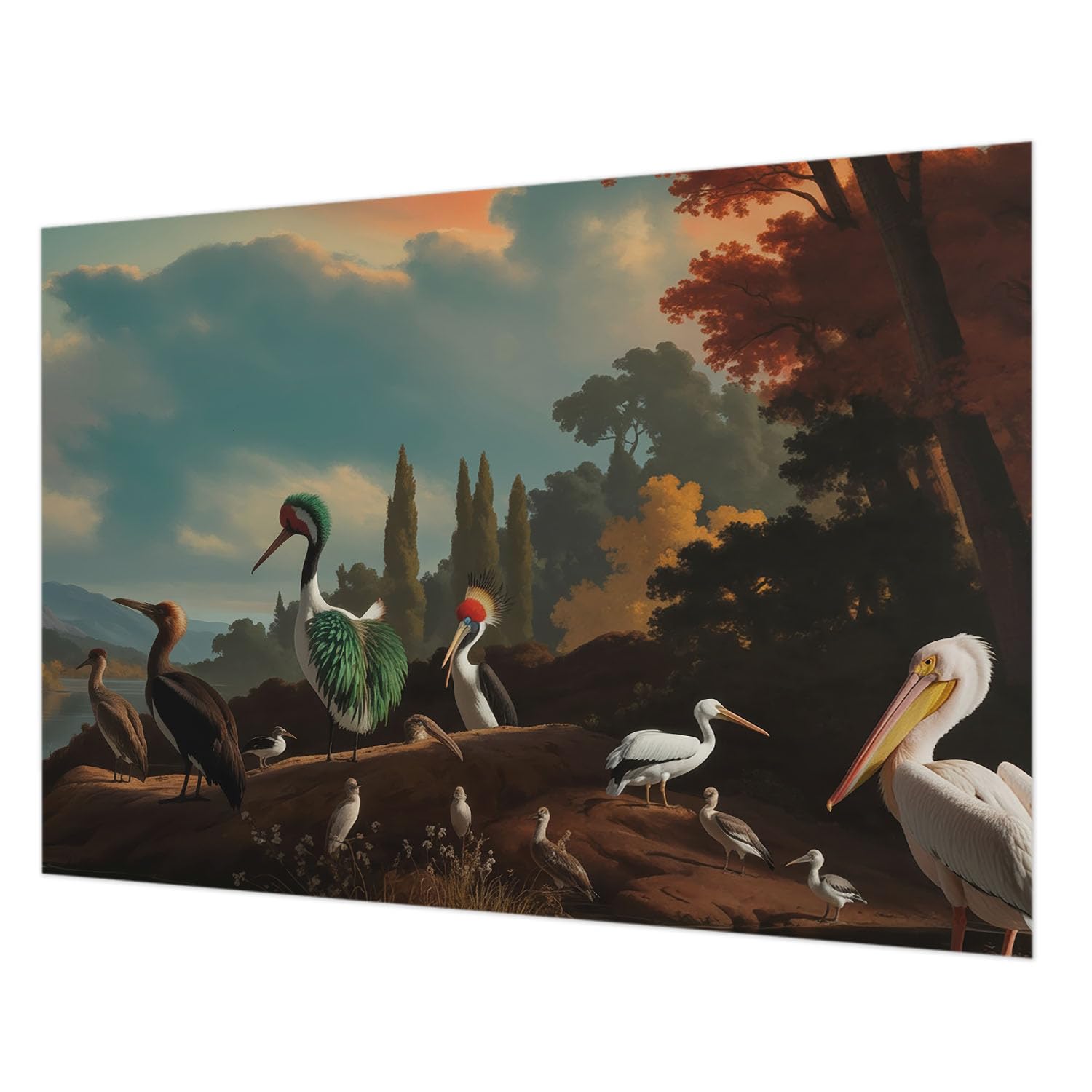 Papier peint oiseaux pittoresques pour une chambre apaisante en intissé 208x146