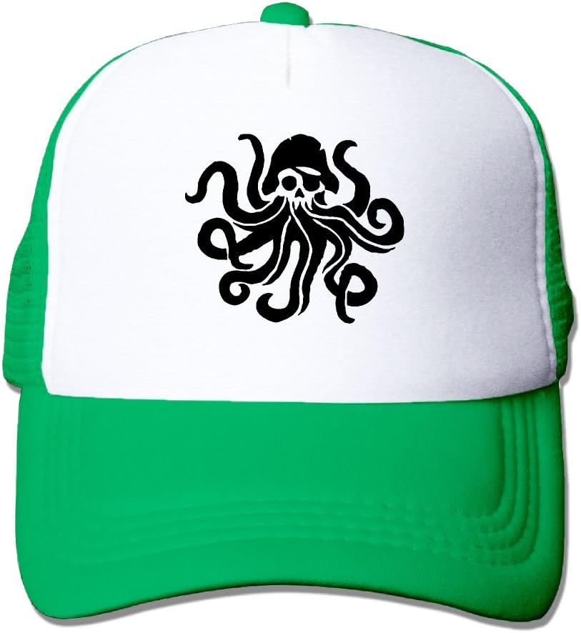 Octopus Sea Fish Unisex Grid Baseball Caps Sunshade Hat Adjustable Funny KellyGreen