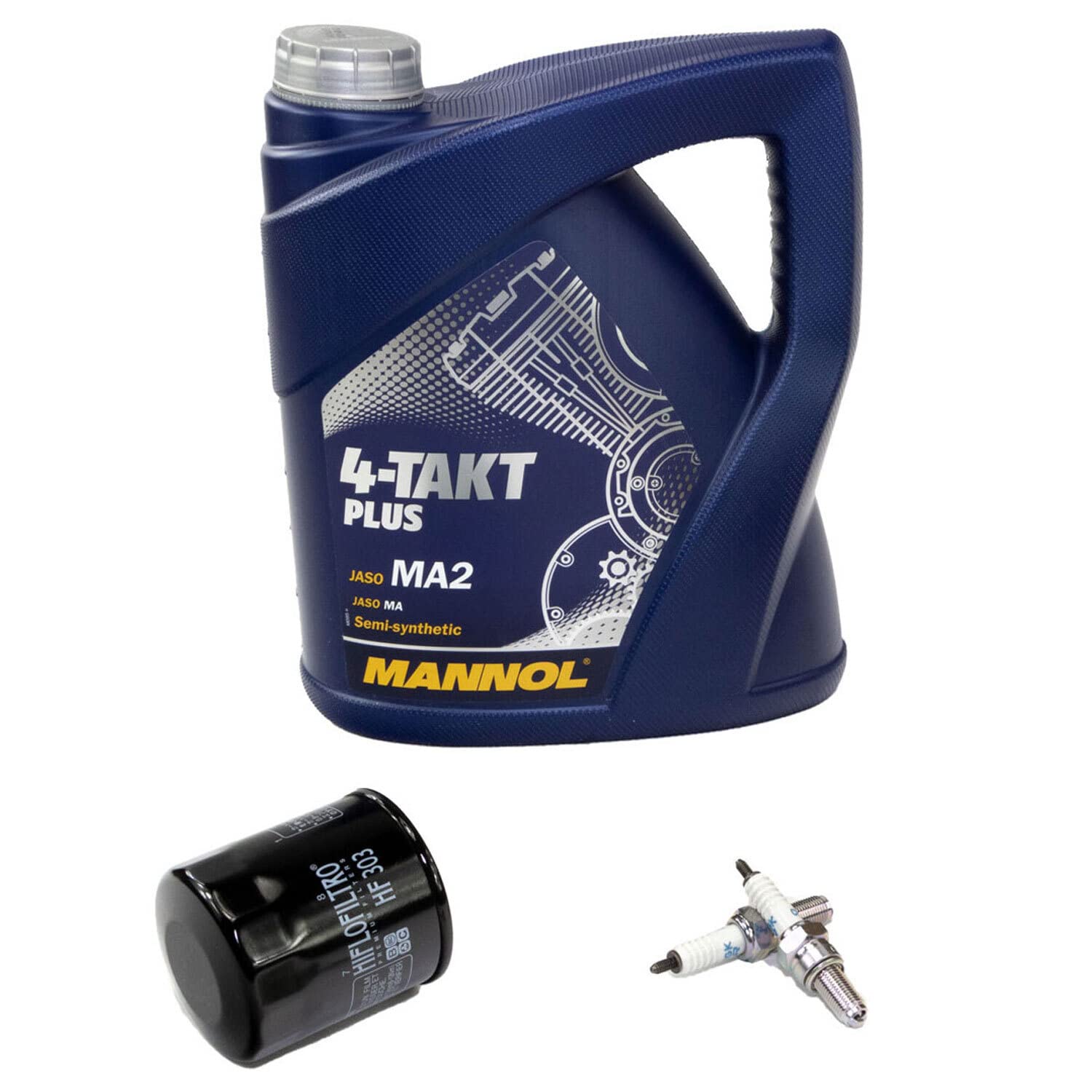 Wartungspaket Öl 4L + Ölfilter + Zündkerzen für Kawasa ki VN 800 VN800 Baujahr 1995-2006