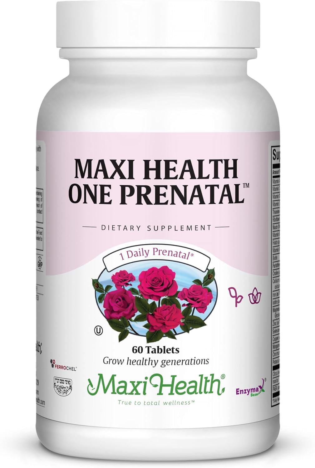 Maxi Health® Prenatal Vitamins for Women, Iron & Folate (60 Day Supply) 60 Count (Pack of 1)