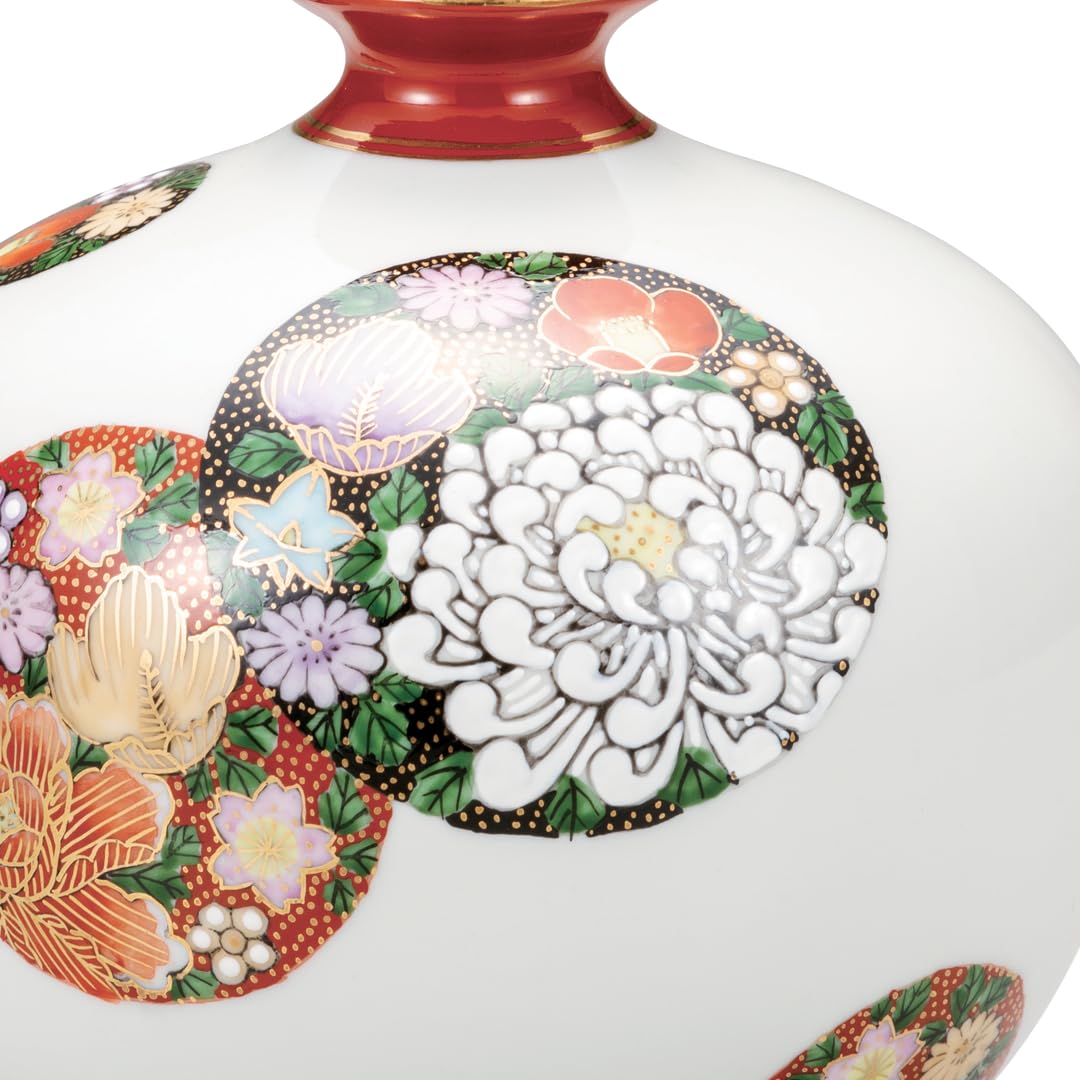 Amazon.co.jp: 九谷焼いわたや 5.2号華器・本金丸紋花詰 龍山 K8
