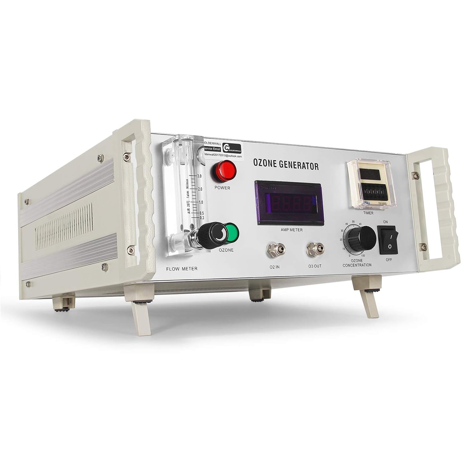 CGOLDENWALL Ozone Generator 3g/h Lab Water Ozonator with 1.53.3 g/h