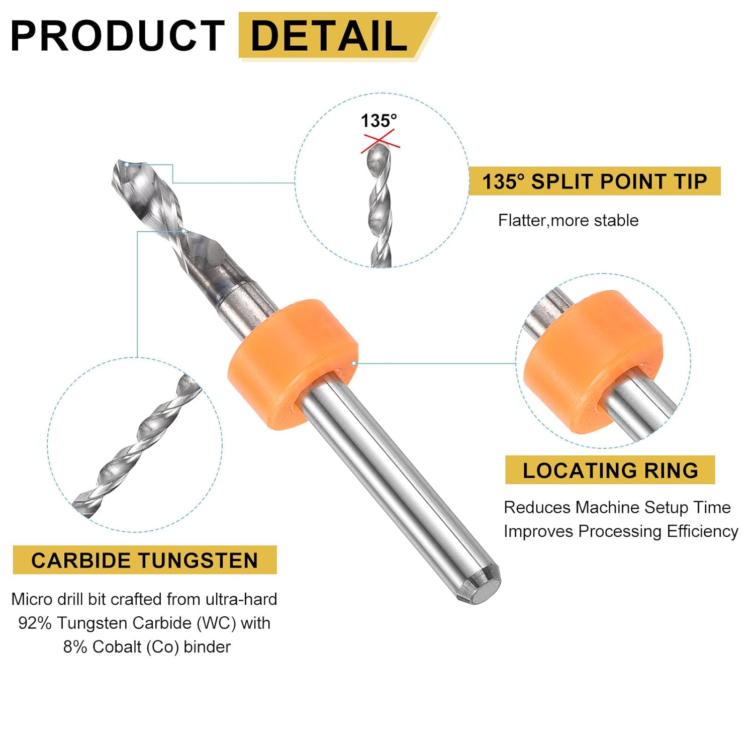 PATIKIL 30 Pack 2.8mm Micro Drill Bits 1/8" Shank Carbide Tungsten Steel 135° Mini Small Bits Print Circuit Board Drilling Tool for CNC Engraving Precision Machinery