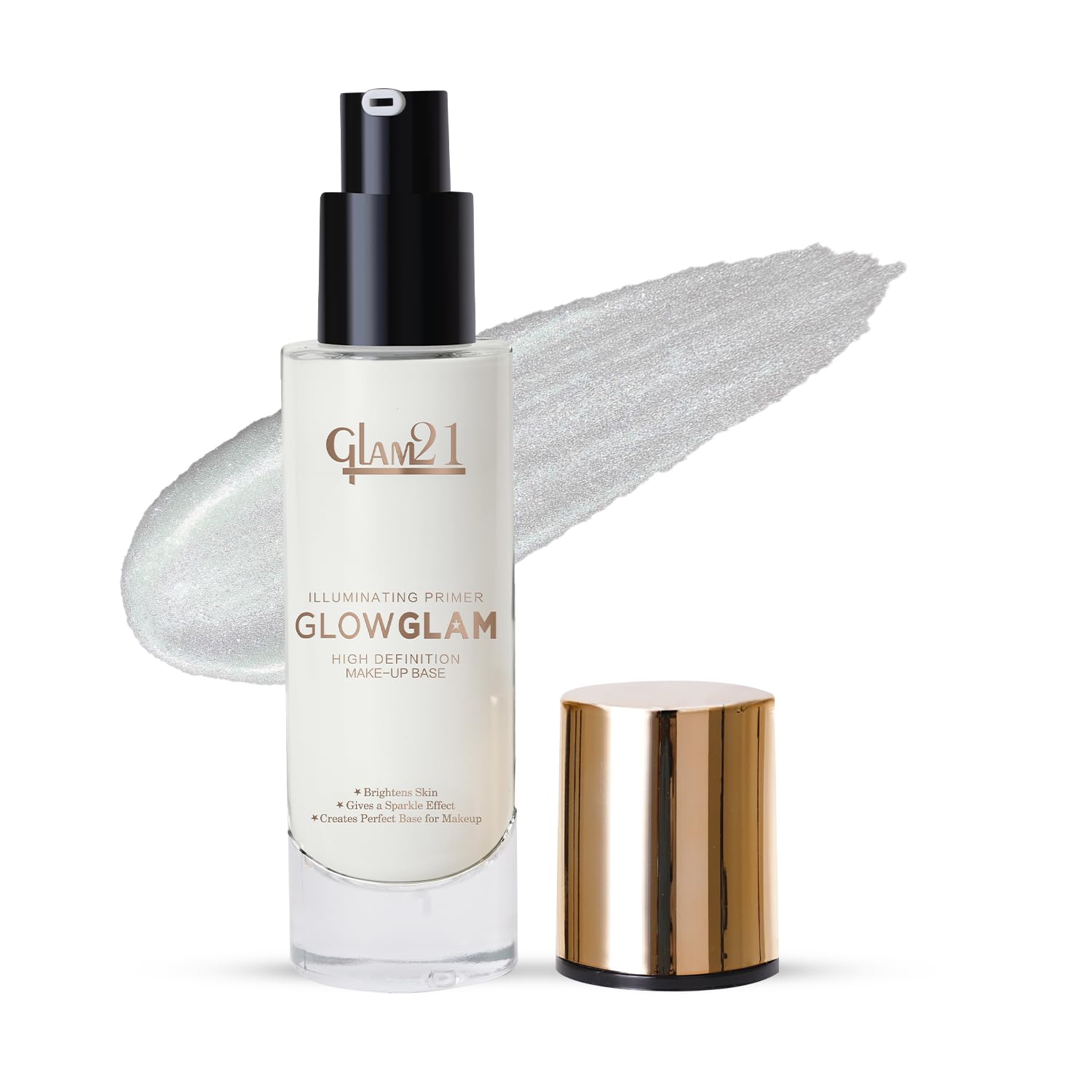 Glam21 Illuminating HD Primer Instant Glow | Non-Greasy Lightweight Formula | Long-lasting | Brightens and Illuminates | Smoothens Matte Finish- Rosy Tint - 30ml