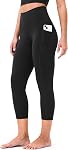 Colorfulkoala Capris de yoga haute taille pour femmes 21" Leggings d'étanchéité avec des poches