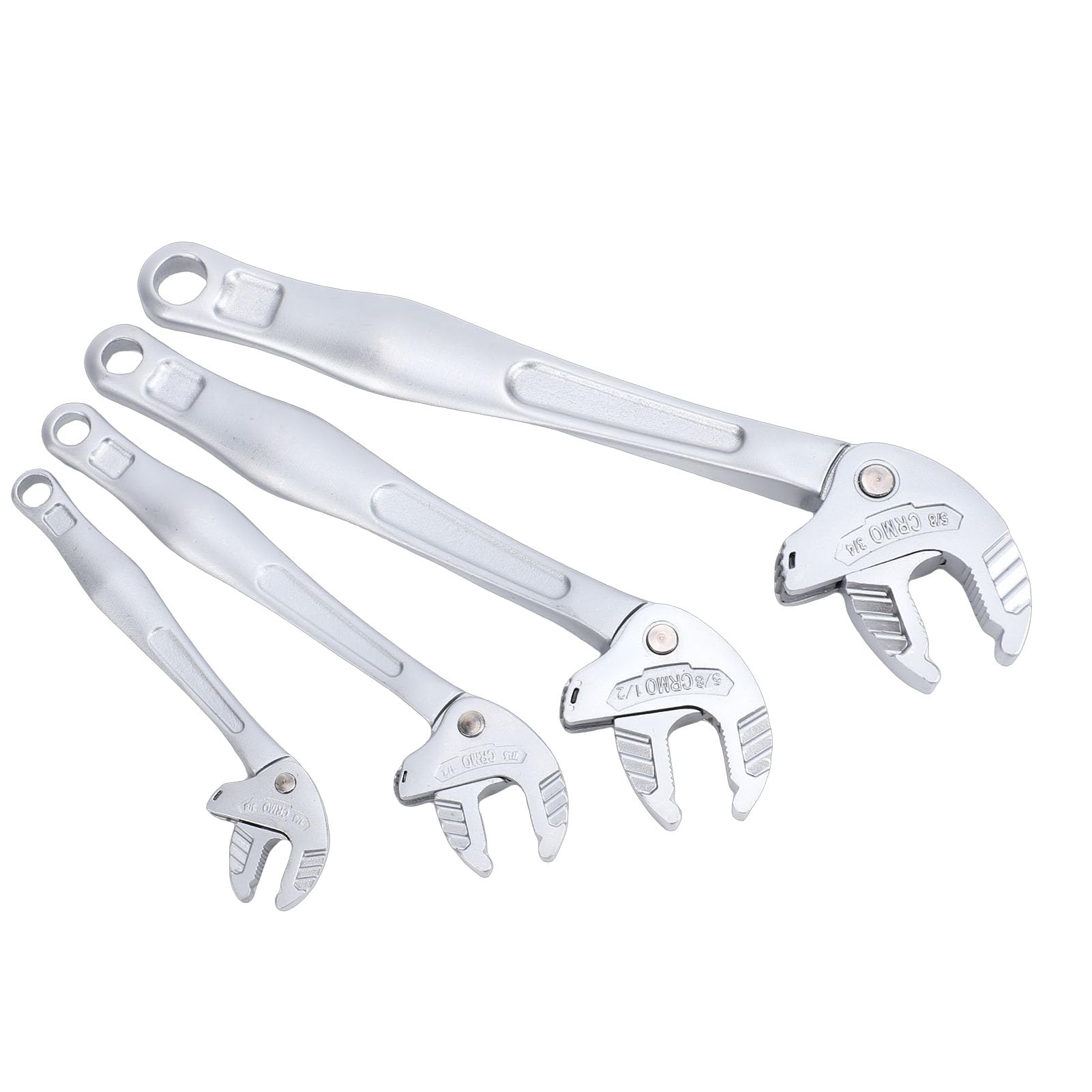 Kikumi Self Adjusting Wrench, Self Locking Adjustable Wrench Set with Crab Shaped Ratchet Mechanism for Pipe Maintenance, Vehicle Repair, Home and Workshop Use