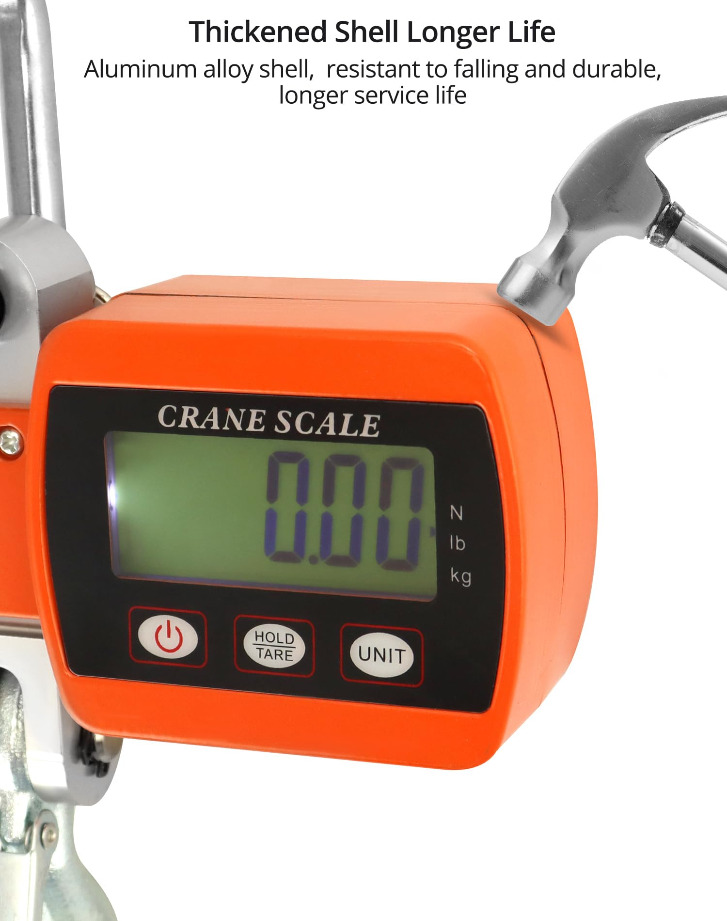 QWORK® Bilancia sospesa digitale, 500kg, bilancia a sospensione in alluminio, per la pesatura del molo, industriale, pesca