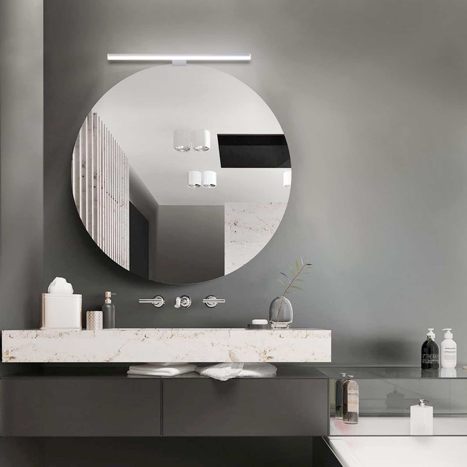 Lampe pour Miroir LED Salle de Bains, 40cm 10w 800lm,Blanc Neutre 4000k, 230v, IP44 étanche,Luminaire Salle de Bain,Pour Armoire à Miroir,Style Minimaliste