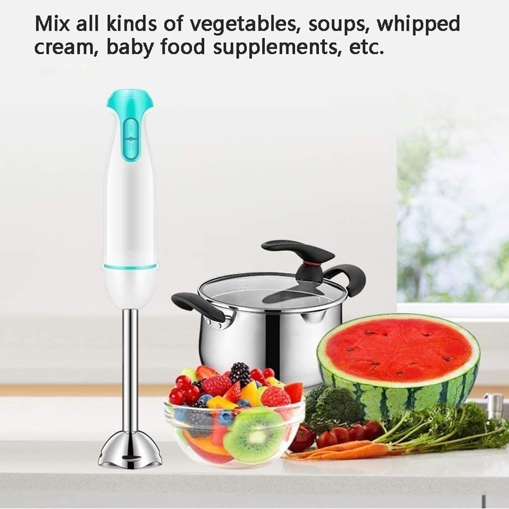 Blender ręczny zanurzeniowy, ręczny blender ręczny wielofunkcyjny 3 w 1, pojemnik 700 ml, ostrza ze stali nierdzewnej, młynek do żywności dla niemowląt, koktajli i zup