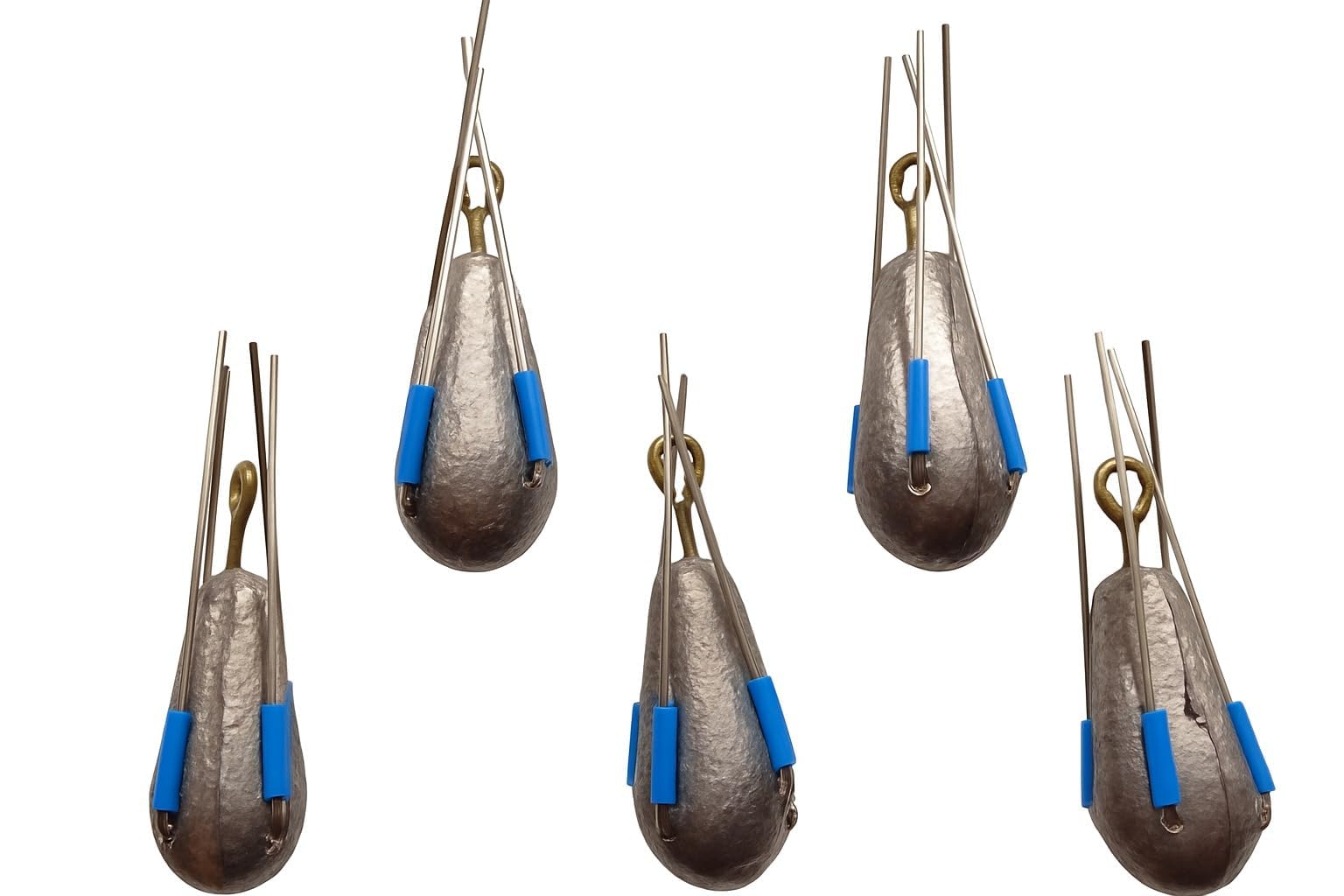 Sea Fishing Dumpy Gripper Weights with Short Tail, 5 Pack Breakout Sinkers, 4oz to 9oz (4oz - 5pcs)