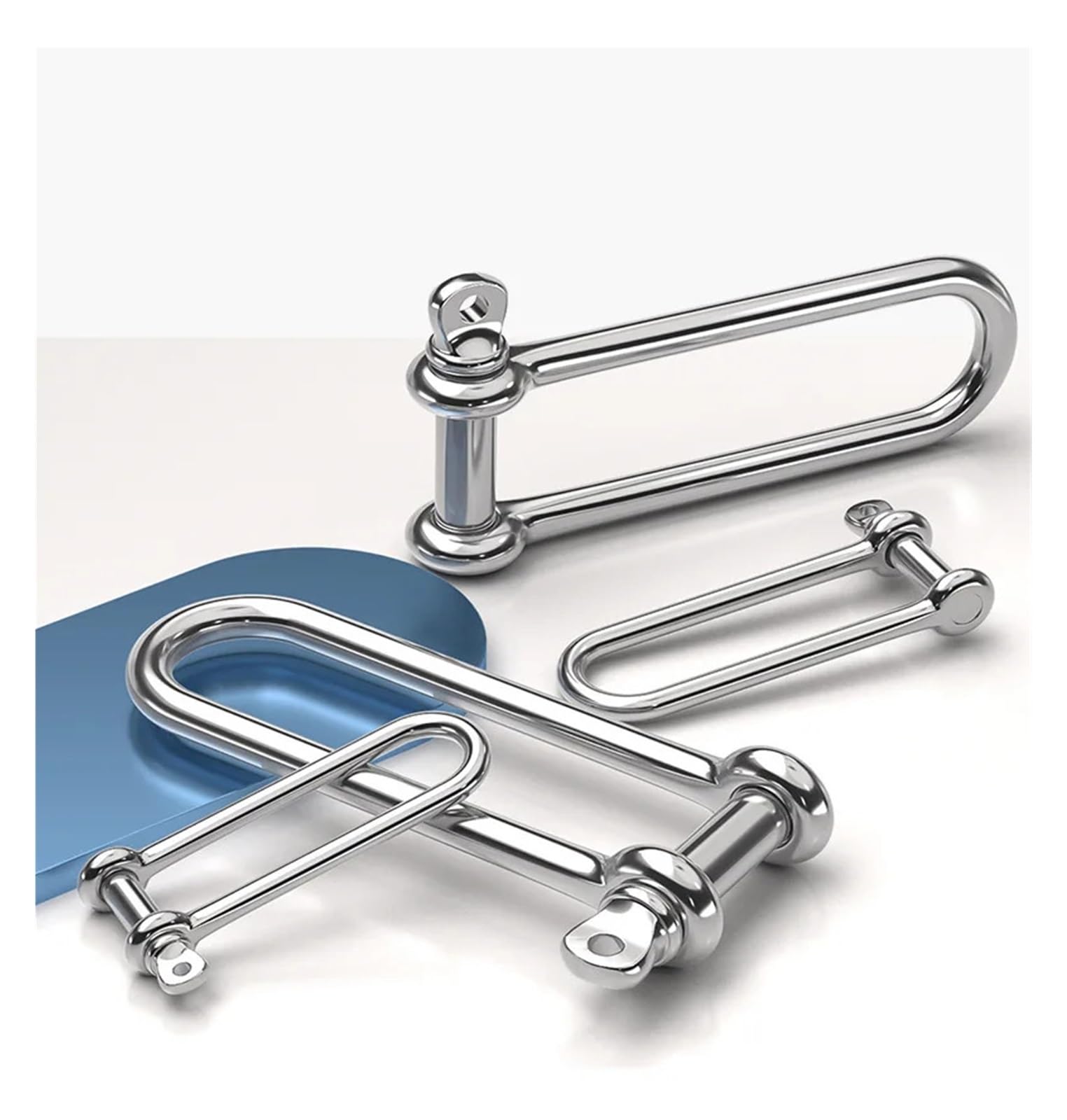 Abrazadera de carga con grillete en D largo de acero inoxidable 304 for cadenas, cables de acero, cuerdas de paracaídas for elevación, cuerdas de supervivencia for acampar al aire libre (5 unidades)(M