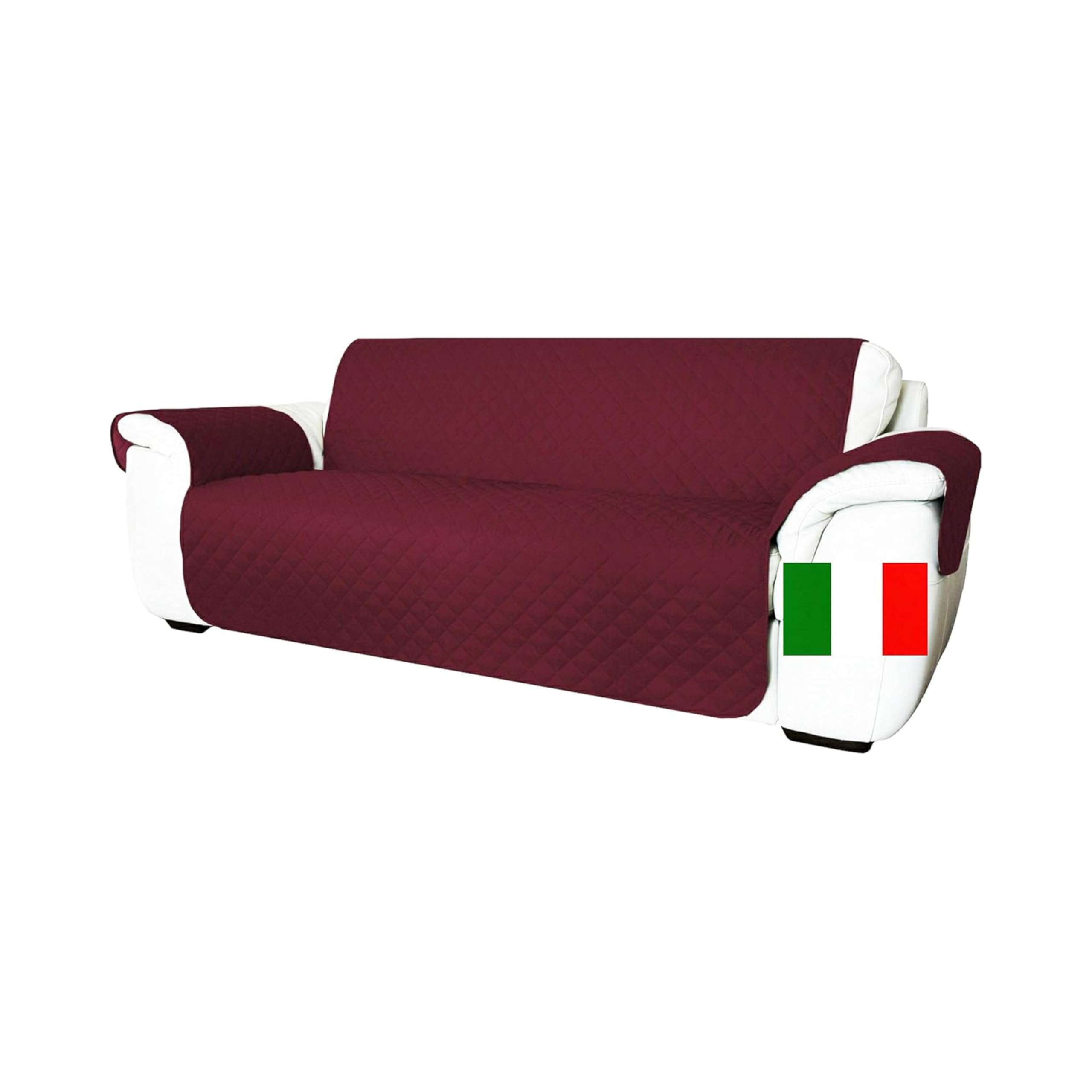Moonange - Copridivano 3 Posti - Copridivano con Braccioli - Seduta 165 cm - Impermeabile - Reversibile - Antiscivolo - Antimacchia - Antigraffio - Antipelo - Copridivano moderno - Bordeaux