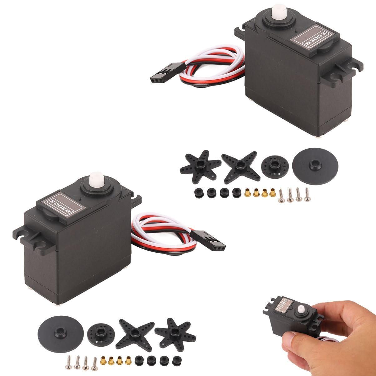 2SET RC SERVO, S 3003 SERVOMOTORE Low ROWE A HIMT -Speed ​​-Plastic -Mikro -Servo -Motor per Futaba per Le Gare RC