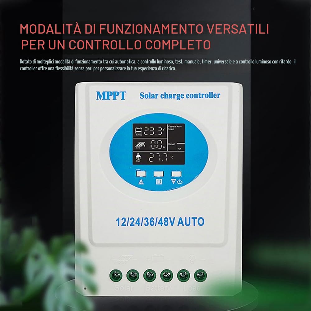 Regolatore di carica solare MPPT 150A 12V 24V 36V 48V Display LCD Regolatore intelligente della batteria con doppia uscita USB per batteria al /litio