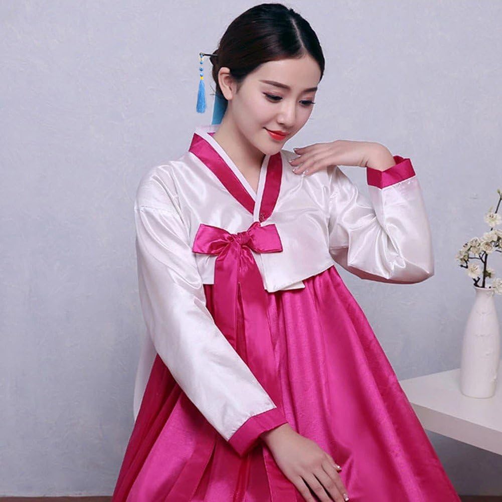 Wiywef Hanbok Korean Multicolor Traditional Korean Hanbok Dress Female Korean Folk Dance Costume Korea Traditional Costume : Clothing, Shoes & Jewelry