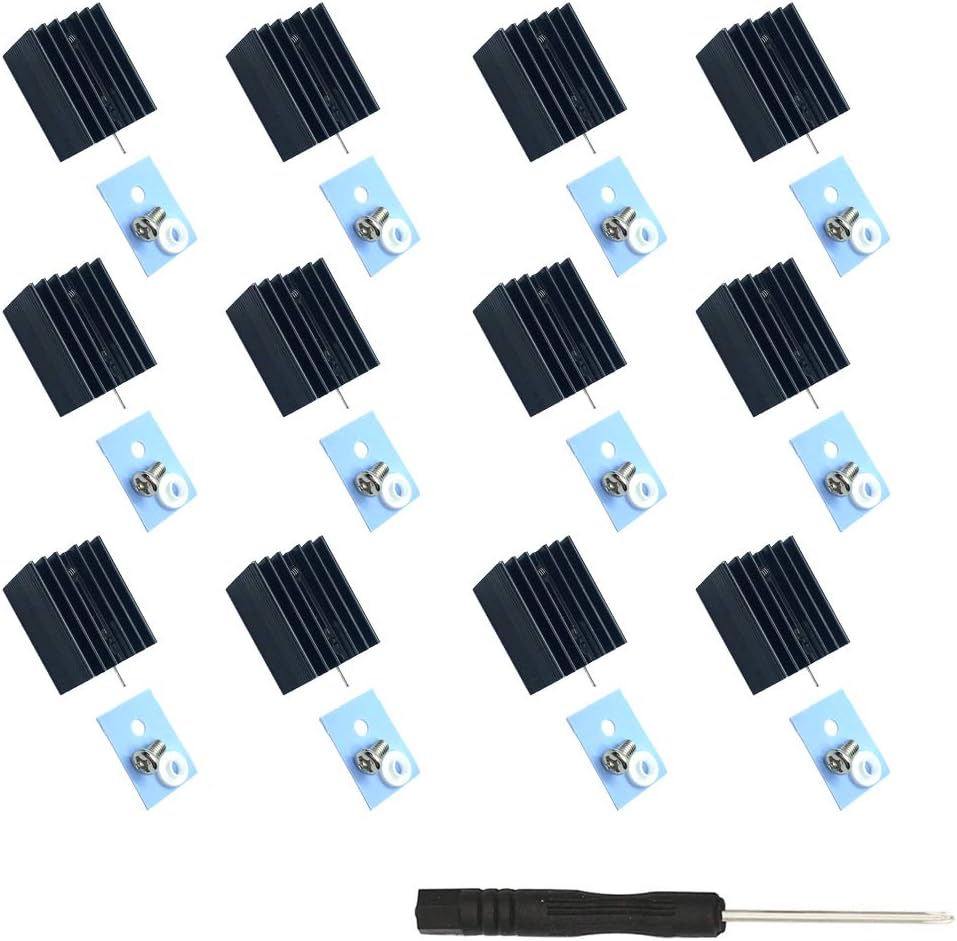Best Cyber Deals 🔥 TO-220 Heatsink Kit,TO220 Heatsink + Insulator/Mounting Kits (TO220 Heat Sink +Screw+Insulator Rubberized Silicone) for LM78XX Voltage Regulator, MOSFET Transistor 20mmx15mmx11mm 12 Pack 🔥 TO-220 Heatsink Kit,TO220 Heatsink + Insulator/Mounting Kits (TO220 Heat Sink +Screw+Insulator Rubberized Silicone) for LM78XX Voltage Regulator, MOSFET Transistor 20mmx15mmx11mm 12 Pack
