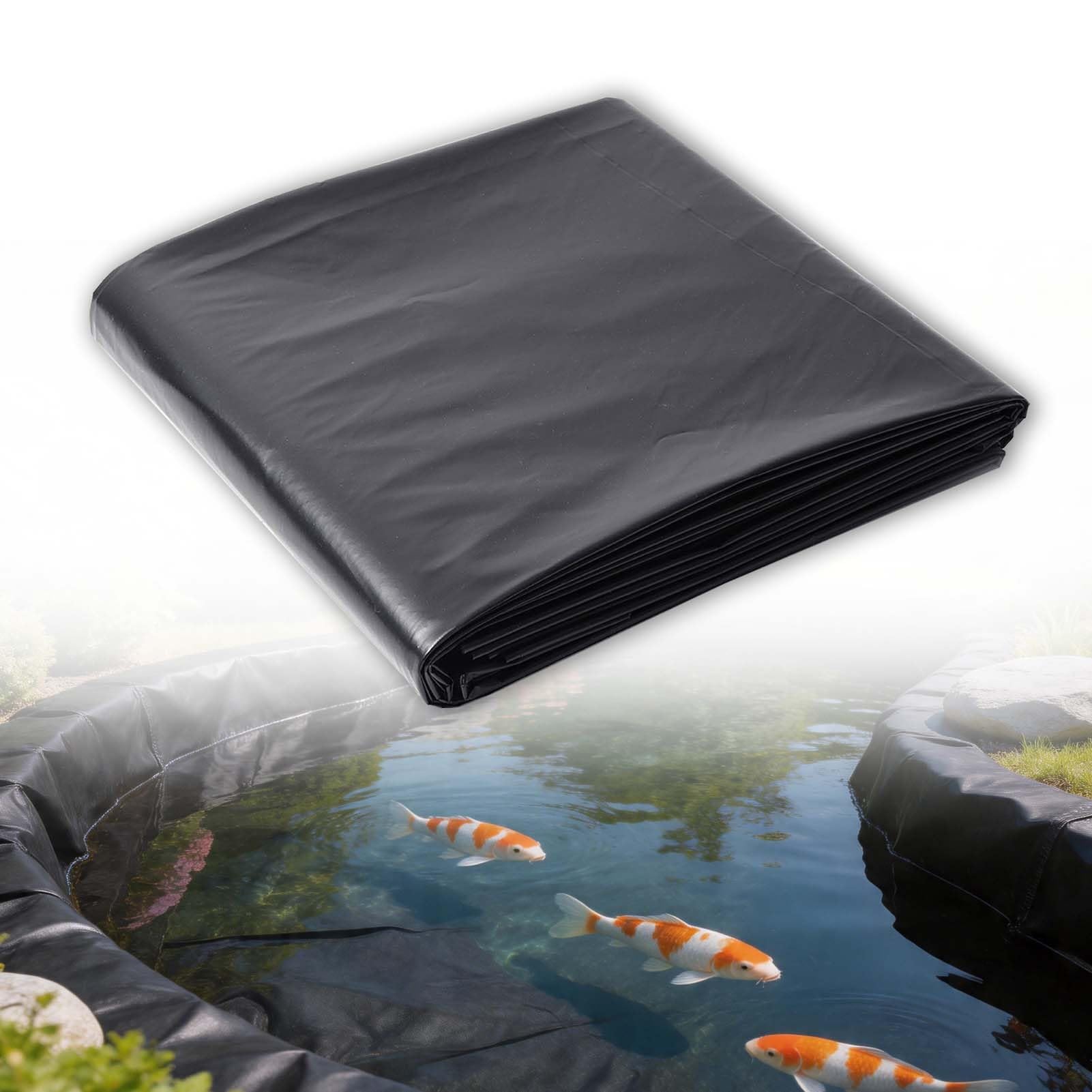 Whnoorher Reinforced Pond Liner Underlay Flexible HDPE Membrane Foldable Waterproof Impermeable Film Preformed Fish Pond Liner for Aquaculture/Waterscape(7x10m(23x32.8ft))