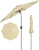 10FT Patio Umbrella Outdoor, Market Umbrella, Table Umbrella with Push Button Tilt and Crank, 8 Sturdy Ribs UV Protection Waterproof for Garden, Pool, Deck, Backyard Beige